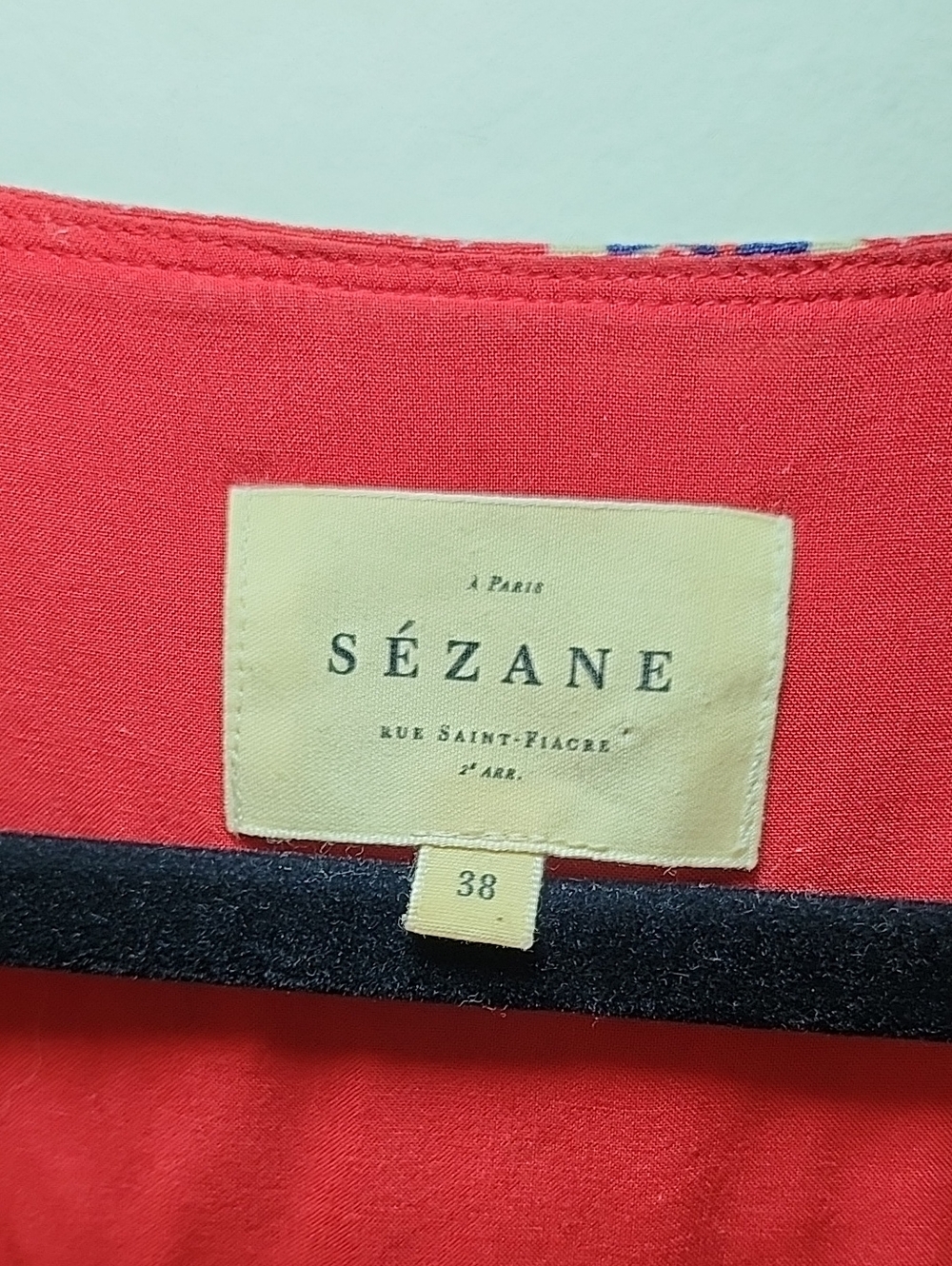 Sézane Joe dress in red floral print long sleeves button-front design Size 38/6 - Picture 11 of 16